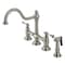 Kingston Brass KS3798BLBS Restoration Bridge Kitchen Faucet W/ Brass Sprayer, Nickel KS3798BLBS - alternate 1